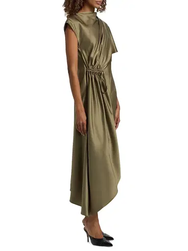 Amsale Women's Satin Draped Cocktail Dress | Thumbnail 4