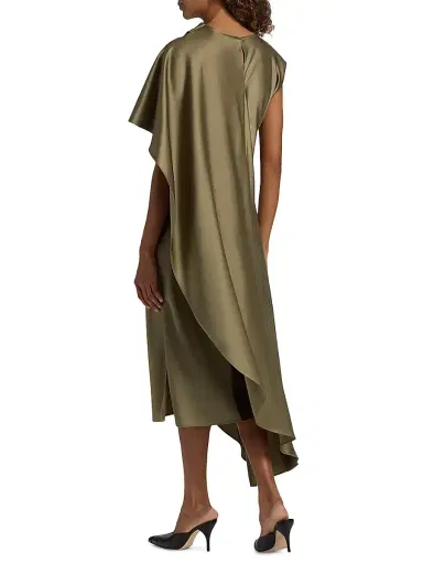 Amsale Women's Satin Draped Cocktail Dress | Thumbnail 5