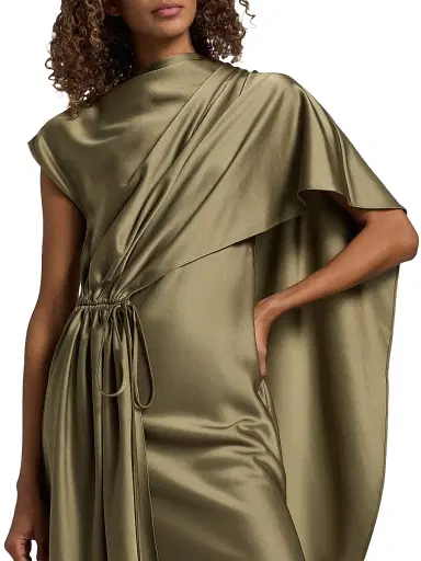 Amsale Women's Satin Draped Cocktail Dress | Thumbnail 6