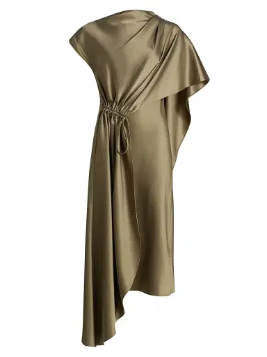 Amsale Women's Satin Draped Cocktail Dress | Thumbnail 1
