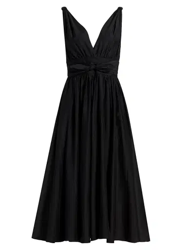 Ungaro Women's Josie Cotton & Silk Midi-Dress - Black - Size 12 | Thumbnail 1