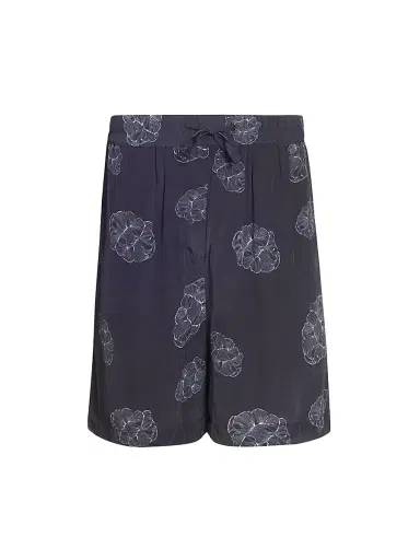 Officine Générale Men's Fynn Crepe Cloud Lines Shorts - Black Cream | Thumbnail 1 Officine Générale Men's Fynn Crepe Cloud Lines Shorts - Black Cream | Thumbnail 1