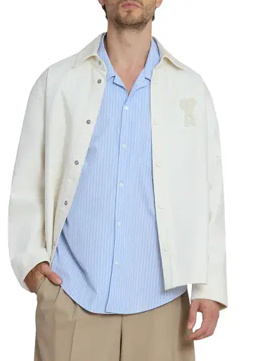 AMI PARIS Men's Ami De Coeur Cotton Overshirt | Thumbnail 3 AMI PARIS Men's Ami De Coeur Cotton Overshirt | Thumbnail 3