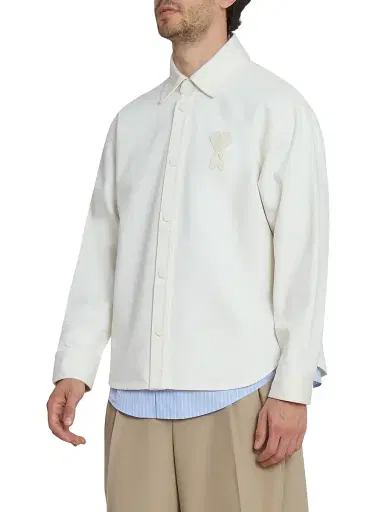 AMI PARIS Men's Ami De Coeur Cotton Overshirt | Thumbnail 4 AMI PARIS Men's Ami De Coeur Cotton Overshirt | Thumbnail 4