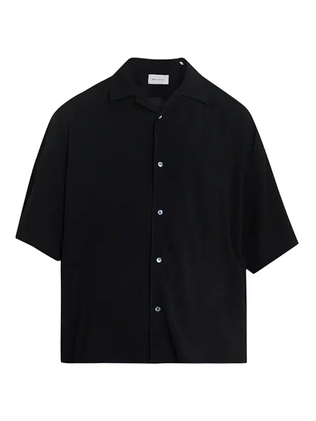Men's Boxy Short-Sleeve Camp-Collar Shirt - Noir