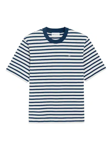 AMI PARIS Men's Quota Striped Crewneck T-Shirt - Encre Blanc - Size XS | Thumbnail 1 AMI PARIS Men's Quota Striped Crewneck T-Shirt - Encre Blanc - Size XS | Thumbnail 1