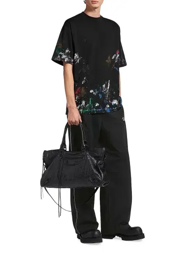 Balenciaga Men's Le City Large Tote Bag - Black | Thumbnail 2 Balenciaga Men's Le City Large Tote Bag - Black | Thumbnail 2