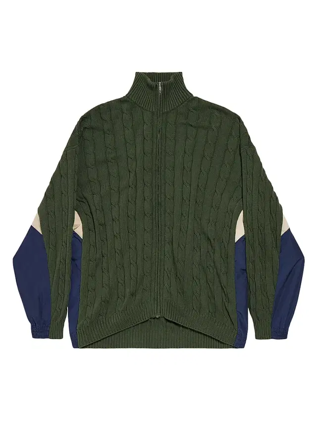 Balenciaga Men's Hybrid Jacket - Khaki