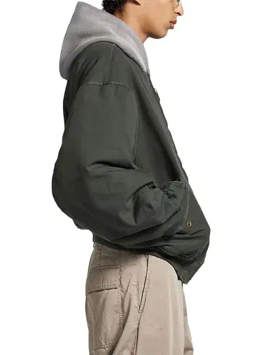 Balenciaga Men's Hooded Standard Bomber Jacket - Anthracite - Size Large | Thumbnail 5 Balenciaga Men's Hooded Standard Bomber Jacket - Anthracite - Size Large | Thumbnail 5