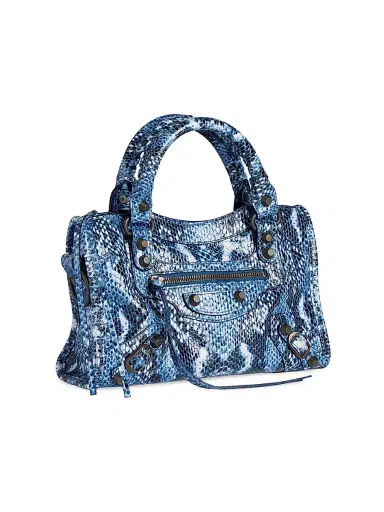 Balenciaga Women's Le City Mini Top Handle Bag - Blue | Thumbnail 4