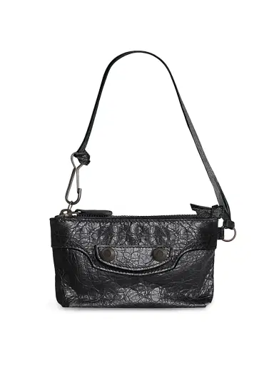 Balenciaga Women's Le City Zipped Pouch Charm - Black | Thumbnail 1 Balenciaga Women's Le City Zipped Pouch Charm - Black | Thumbnail 1