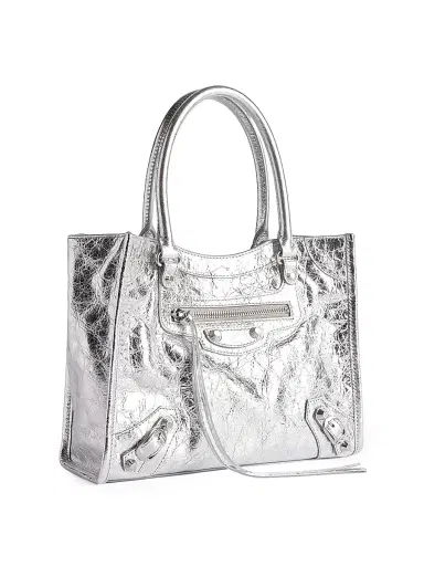 Balenciaga Women's Le City Mini Top Handle Bag - Silver | Thumbnail 2 Balenciaga Women's Le City Mini Top Handle Bag - Silver | Thumbnail 2