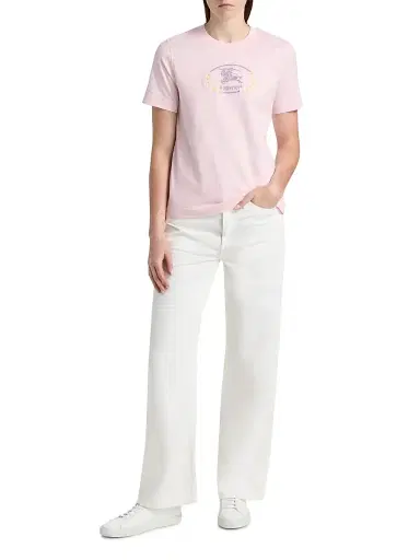 Burberry Women's Frankie Cotton Crewneck T-Shirt - Mallow Pink | Thumbnail 2