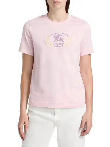 Burberry Women's Frankie Cotton Crewneck T-Shirt - Mallow Pink | Thumbnail 3