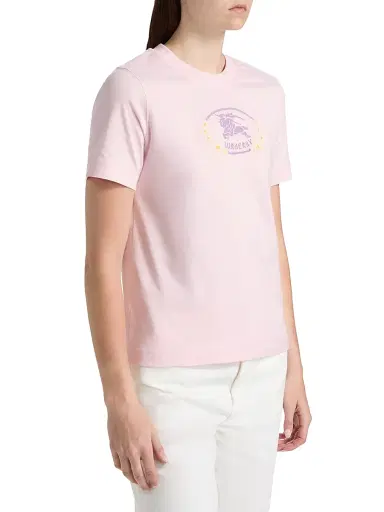 Burberry Women's Frankie Cotton Crewneck T-Shirt - Mallow Pink | Thumbnail 4