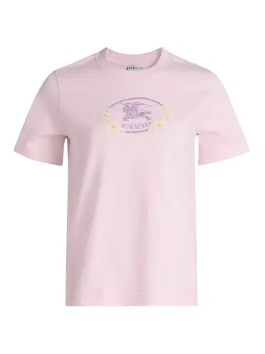 Burberry Women's Frankie Cotton Crewneck T-Shirt - Mallow Pink | Thumbnail 1