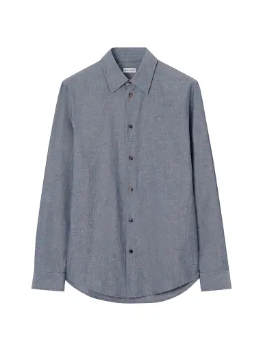 Burberry Men's Sam Cotton-Blend Regular-Fit Shirt - Bright Navy Chalk White - Size XL | Thumbnail 1 Burberry Men's Sam Cotton-Blend Regular-Fit Shirt - Bright Navy Chalk White - Size XL | Thumbnail 1