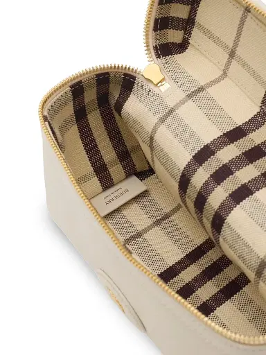 Burberry Women's Bloomsbury Check-Lined Leather Vanity Case - Light Beige | Thumbnail 2 Burberry Women's Bloomsbury Check-Lined Leather Vanity Case - Light Beige | Thumbnail 2
