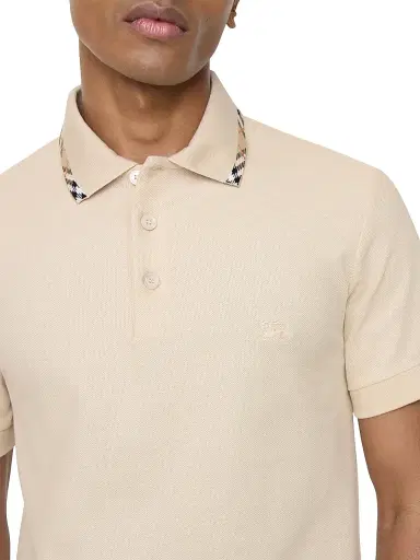 Burberry Men's Check-Trim Cotton Polo Shirt | Thumbnail 3