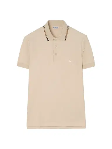 Burberry Men's Check-Trim Cotton Polo Shirt | Thumbnail 1