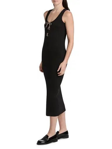 Burberry Women's Carlotta Stretch-Cotton Midi-Dress - Black - Size XXS | Thumbnail 2