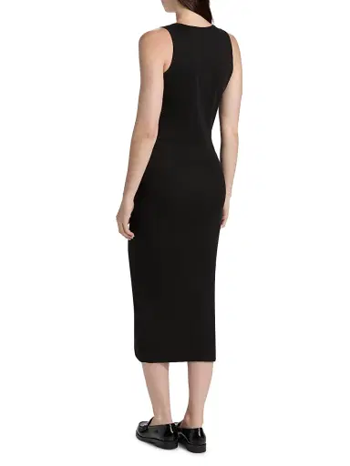 Burberry Women's Carlotta Stretch-Cotton Midi-Dress - Black - Size XXS | Thumbnail 5