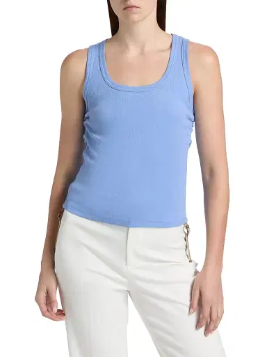 Burberry Women's Festival Stretch-Cotton Tank - Cornflower Blue | Thumbnail 3