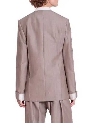 Victoria Beckham Women's Tailored Collarless Folded Wool Jacket - Limestone - Size 2 | Thumbnail 5