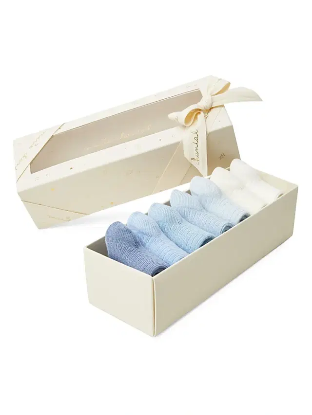 Baby Girl's 7-Pack Signature Bijou Socks - Blue 6 Months