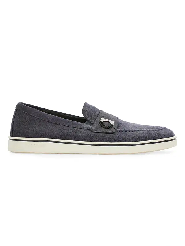 FERRAGAMO Men's Tancredi Suede Loafers - Stromboli Sand