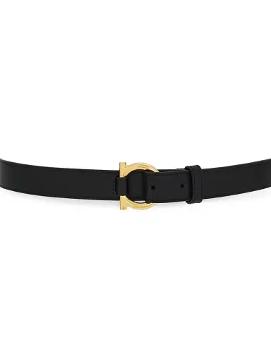 Ferragamo Women's Donna Leather Belt - Nero - Size Large | Thumbnail 3