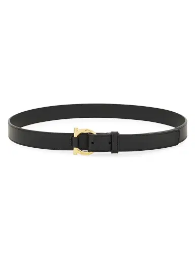 Ferragamo Women's Donna Leather Belt - Nero - Size Large | Thumbnail 1