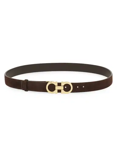 Ferragamo Women's Donna Leather Belt - Testa Di Moro - Size Large | Thumbnail 1 Ferragamo Women's Donna Leather Belt - Testa Di Moro - Size Large | Thumbnail 1
