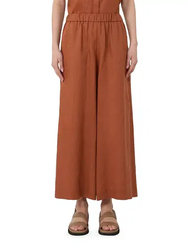 MM Max Mara Women's Straight Fit Linen Canvas Trousers - Rust - Size 16 | Thumbnail 3 MM Max Mara Women's Straight Fit Linen Canvas Trousers - Rust - Size 16 | Thumbnail 3