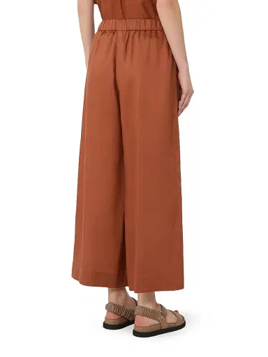 MM Max Mara Women's Straight Fit Linen Canvas Trousers - Rust - Size 16 | Thumbnail 4 MM Max Mara Women's Straight Fit Linen Canvas Trousers - Rust - Size 16 | Thumbnail 4