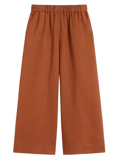 MM Max Mara Women's Straight Fit Linen Canvas Trousers - Rust - Size 16 | Thumbnail 1 MM Max Mara Women's Straight Fit Linen Canvas Trousers - Rust - Size 16 | Thumbnail 1