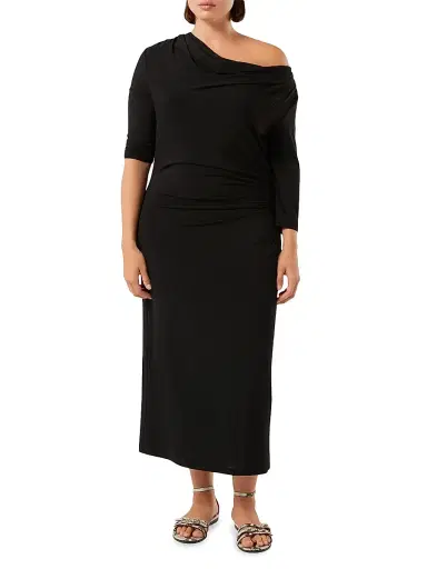 Marina Rinaldi Women's Crepe Jersey Dress - Black - Size XXL | Thumbnail 2
