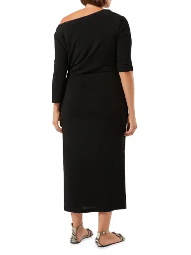 Marina Rinaldi Women's Crepe Jersey Dress - Black - Size XXL | Thumbnail 3