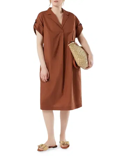 Marina Rinaldi Women's Cotton Poplin Dress - Fard - Size 16 | Thumbnail 2