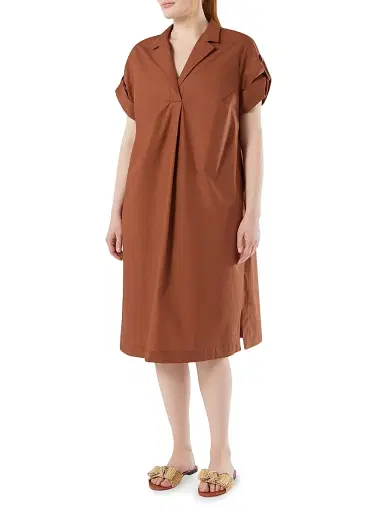 Marina Rinaldi Women's Cotton Poplin Dress - Fard - Size 16 | Thumbnail 3