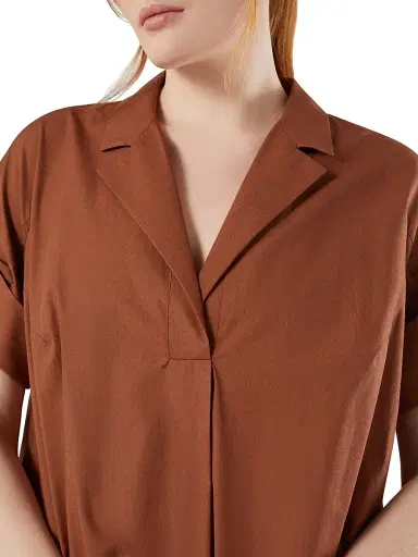 Marina Rinaldi Women's Cotton Poplin Dress - Fard - Size 16 | Thumbnail 5