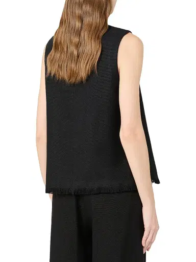 Max Mara Women's Cotton and Linen Basketweave Top - Black - Size 8 | Thumbnail 4 Max Mara Women's Cotton and Linen Basketweave Top - Black - Size 8 | Thumbnail 4