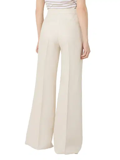 Max Mara Women's Wide Fit Linen Trousers - Beige - Size 12 | Thumbnail 3 Max Mara Women's Wide Fit Linen Trousers - Beige - Size 12 | Thumbnail 3