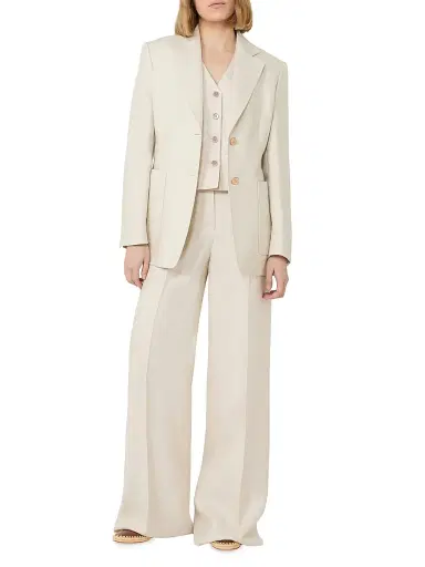 Max Mara Women's Wide Fit Linen Trousers - Beige - Size 12 | Thumbnail 4 Max Mara Women's Wide Fit Linen Trousers - Beige - Size 12 | Thumbnail 4