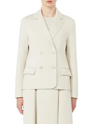 Max Mara Women's Double Breasted Scuba Jersey Blazer - Beige - Size XL | Thumbnail 3