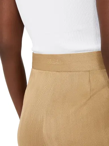 Max Mara Women's Pinstripe Jacquard Jersey Trousers - Desert - Size 16 | Thumbnail 6