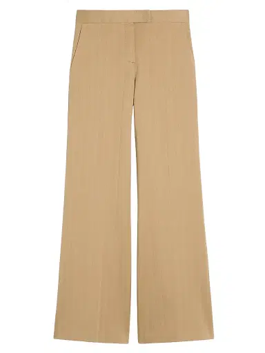 Max Mara Women's Pinstripe Jacquard Jersey Trousers - Desert - Size 16 | Thumbnail 1