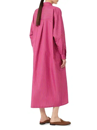 Max Mara Women's Striped Cotton and Silk Shirt Dress - Purple - Size 10 | Thumbnail 4 Max Mara Women's Striped Cotton and Silk Shirt Dress - Purple - Size 10 | Thumbnail 4