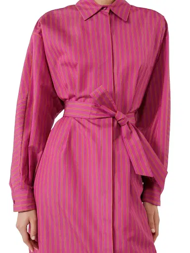 Max Mara Women's Striped Cotton and Silk Shirt Dress - Purple - Size 10 | Thumbnail 5 Max Mara Women's Striped Cotton and Silk Shirt Dress - Purple - Size 10 | Thumbnail 5