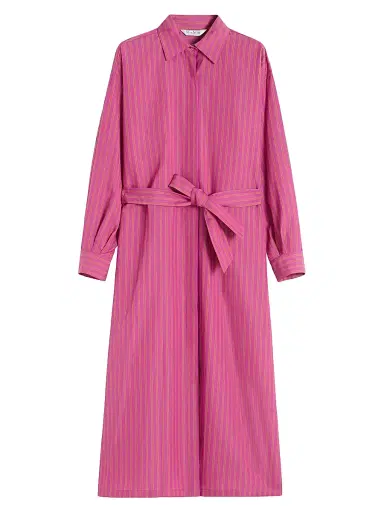 Max Mara Women's Striped Cotton and Silk Shirt Dress - Purple - Size 10 | Thumbnail 1 Max Mara Women's Striped Cotton and Silk Shirt Dress - Purple - Size 10 | Thumbnail 1
